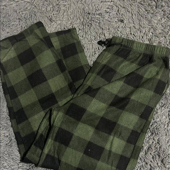 Mens 2XL Pajama Lounge Pants Green Black Plaid Sleepwear Sleep Bottoms - Picture 1 of 2